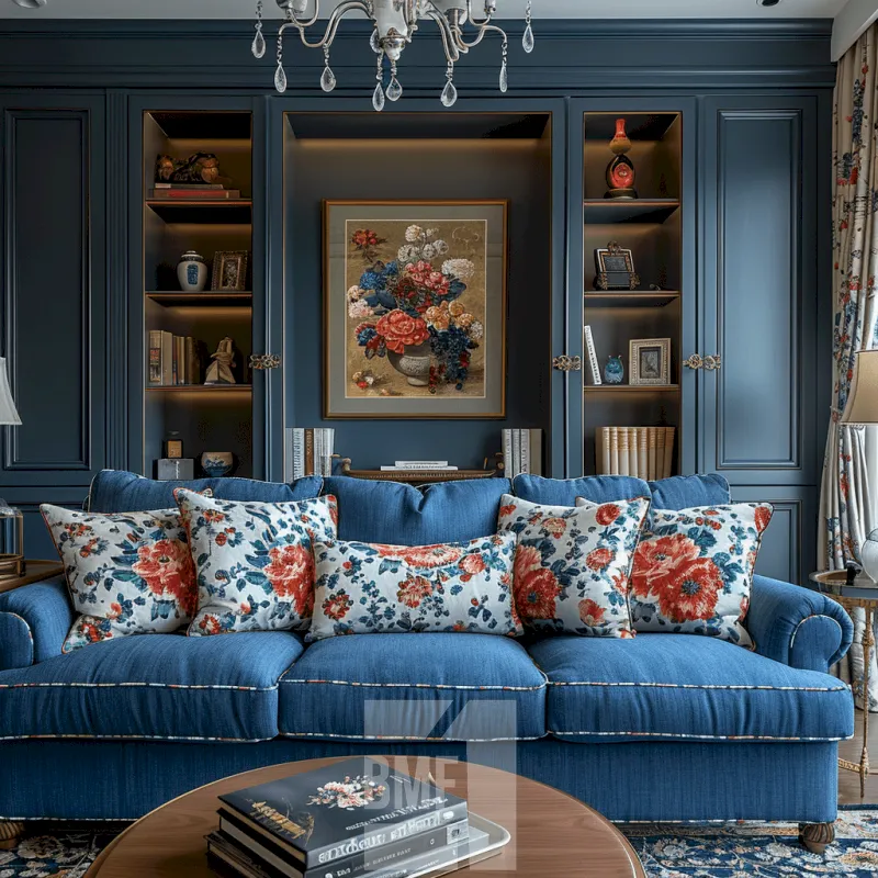 Темная прямая гостиная маленькая "Уют", стиль классический